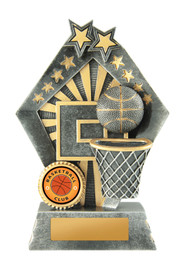 Basketball Sunrise Trophy Silver-Gold 155mm