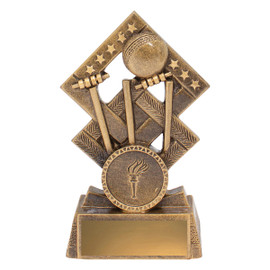 Cricket Double Diamond Trophy Gold 120mm