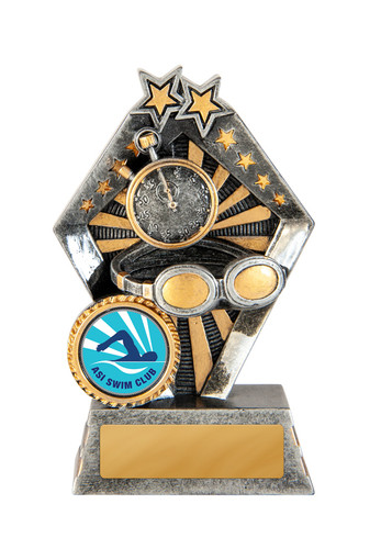 Swimming Sunrise Trophy Silver-Gold 120mm