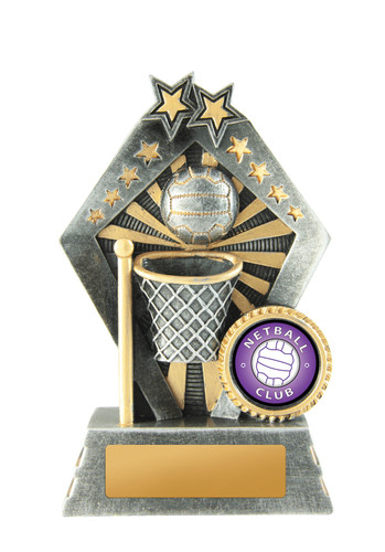 Netball Sunrise Trophy Silver-Gold 120mm Netball Sunrise Trophy Silver-Gold 120mm