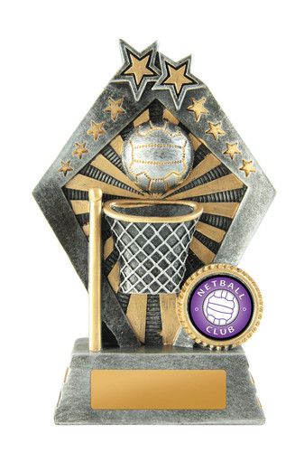 Netball Sunrise Trophy Silver-Gold 140mm