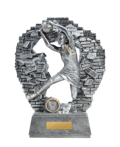 Netball Crash Through Trophy Silver 270mm Netball Crash Through Trophy Silver 270mm