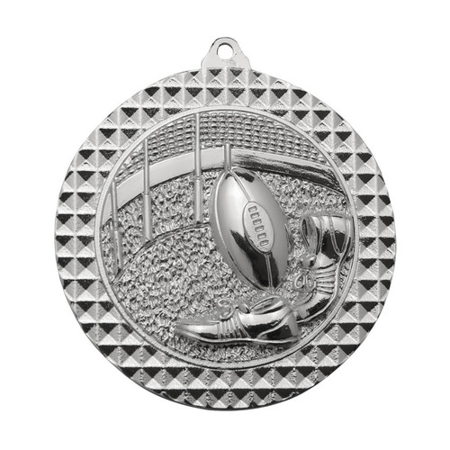 Aussie Rules Medal Silver 70mm Aussie Rules Medal Silver 70mm