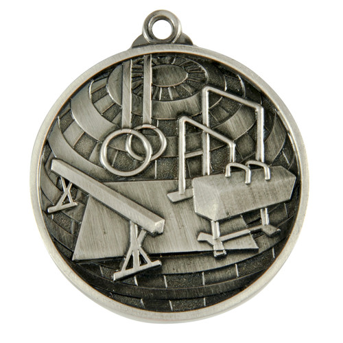 Gymnastics Global Medal Silver 50mm Gymnastics Global Medal Silver 50mm