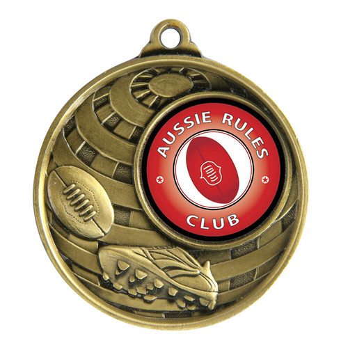 Aussie Rules Global Medal Gold 50mm Aussie Rules Global Medal Gold 50mm