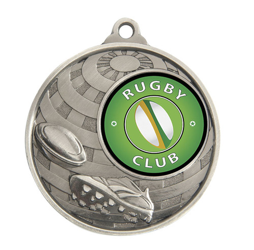 Rugby Global Medal Silver 50mm Rugby Global Medal Silver 50mm