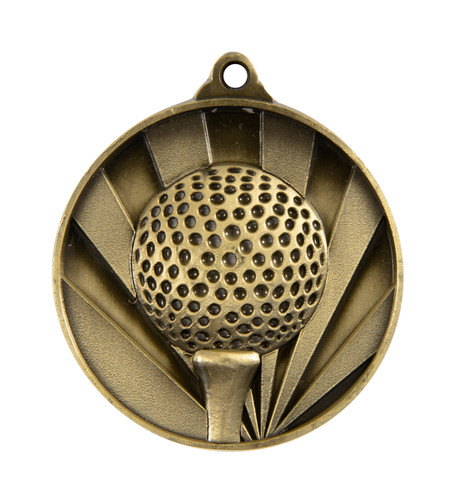 Golf Sunrise Medal Gold 50mm Golf Sunrise Medal Gold 50mm