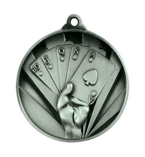 Cards - Poker Sunrise Medal Silver 50mm Cards - Poker Sunrise Medal Silver 50mm