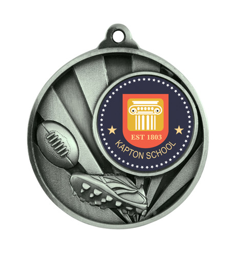 Aussie Rules Sunrise Insert Medal Silver 50mm Aussie Rules Sunrise Insert Medal Silver 50mm