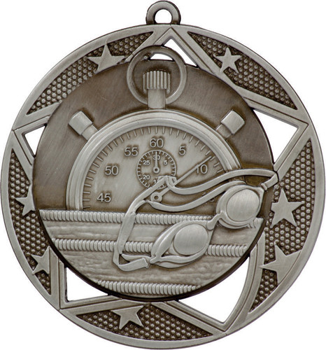 Swimming Medal Silver 70mm Swimming Medal Silver 70mm
