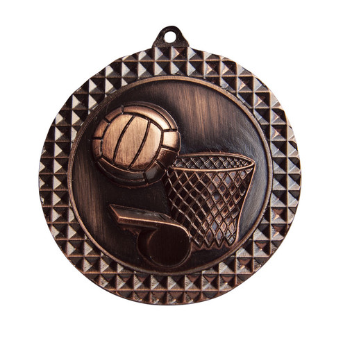 Netball Medal Bronze 70mm Netball Medal Bronze 70mm