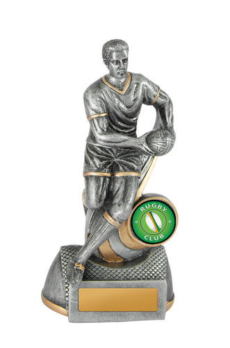 Rugby Contender Trophy Silver-Gold 150mm Rugby Contender Trophy Silver-Gold 150mm