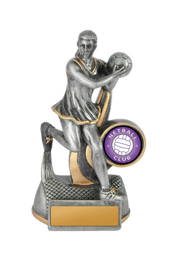 Netball Contender Trophy Silver-Gold 125mm Netball Contender Trophy Silver-Gold 125mm