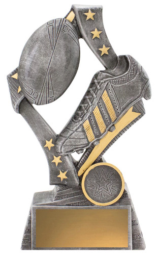 Rugby Flag Trophy Silver 175mm