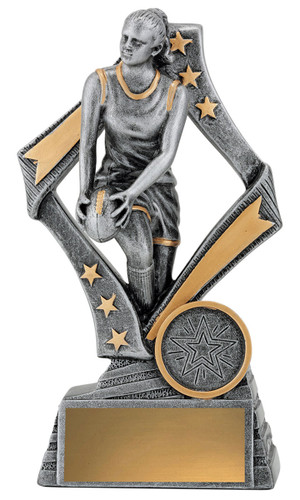 Aussie Rules Flag Female Trophy Silver 155mm Aussie Rules Flag Female Trophy Silver 155mm
