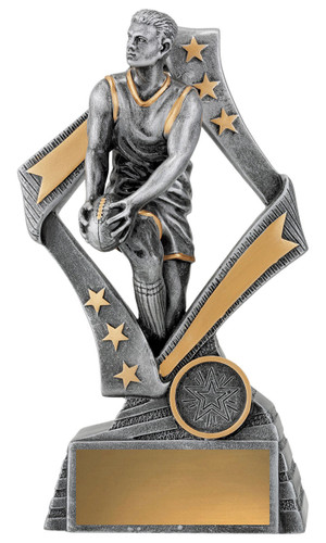 Aussie Rules Flag Male Trophy Silver 195mm Aussie Rules Flag Male Trophy Silver 195mm