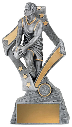 Aussie Rules Flag Male Trophy Silver 275mm Aussie Rules Flag Male Trophy Silver 275mm