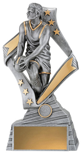 Aussie Rules Flag Male Trophy Silver 325mm Aussie Rules Flag Male Trophy Silver 325mm