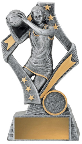 Netball Flag Player Trophy Silver 195mm
