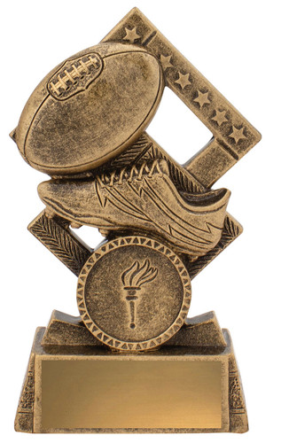 Aussie Rules Double Diamond Trophy Gold 120mm Aussie Rules Double Diamond Trophy Gold 120mm