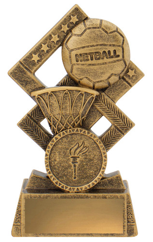 Netball Double Diamond Trophy Silver 120mm Netball Double Diamond Trophy Silver 120mm