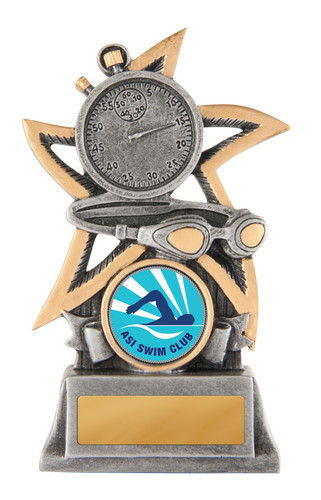 Swimming Silver Star Trophy 115mm Swimming Silver Star Trophy 115mm