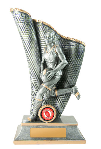 Aussie Rules Wave Female Trophy Silver-Gold 250mm Aussie Rules Wave Female Trophy Silver-Gold 250mm