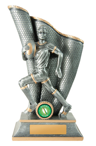 Rugby Wave Female Trophy Silver-Gold 250mm Rugby Wave Female Trophy Silver-Gold 250mm