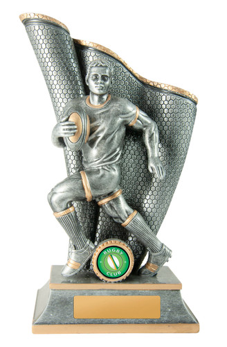 Rugby Wave Trophy Silver-Gold 250mm