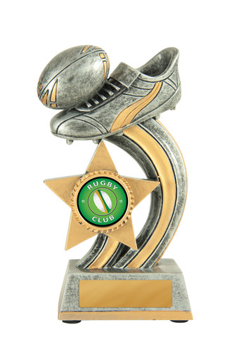 Rugby Curve Ball Trophy 140mm Rugby Curve Ball Trophy 140mm