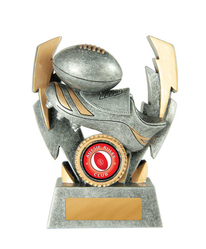 Aussie Rules Double Lightning Strike Trophy 120mm Aussie Rules Double Lightning Strike Trophy 120mm