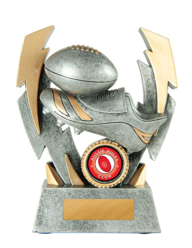Aussie Rules Double Lightning Strike Trophy 140mm Aussie Rules Double Lightning Strike Trophy 140mm