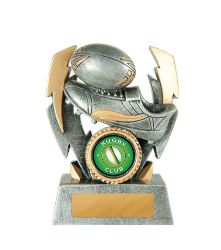 Rugby Double Lightning Strike Trophy 100mm Rugby Double Lightning Strike Trophy 100mm