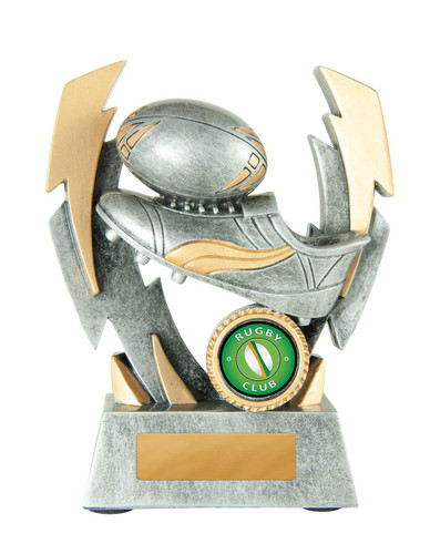 Rugby Double Lightning Strike Trophy 140mm Rugby Double Lightning Strike Trophy 140mm