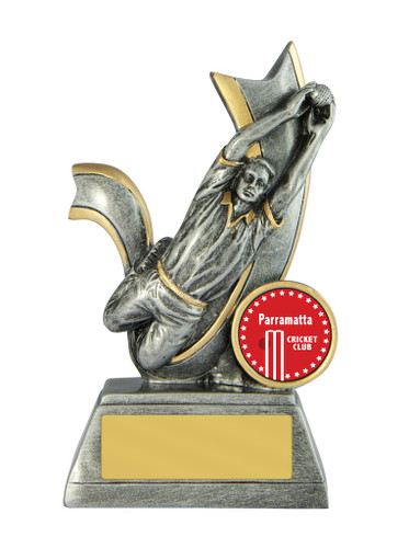 Cricket Velocity Fielder Male Trophy 125mm Cricket Velocity Fielder Male Trophy 125mm