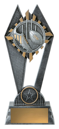 Aussie Rules Peak Trophy Silver 200mm Aussie Rules Peak Trophy Silver 200mm