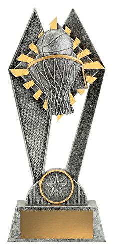 Basketball Peak Trophy Silver 200mm Basketball Peak Trophy Silver 200mm