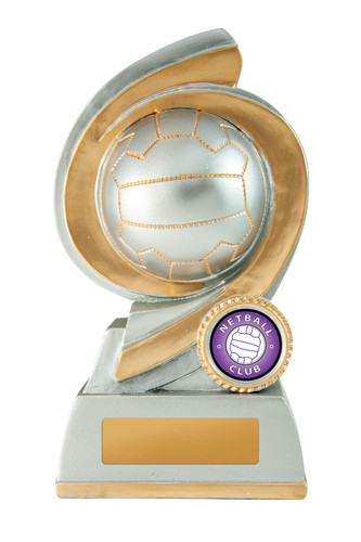 Netball Java Trophy Silver-Gold 155mm