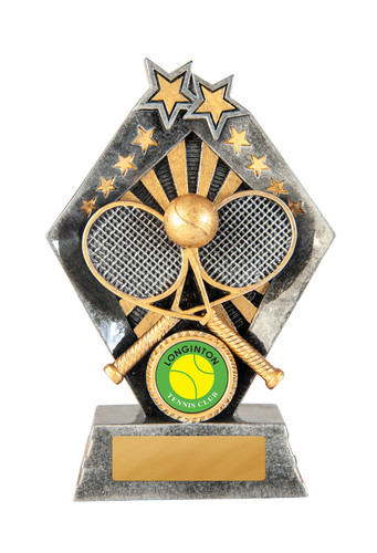 Tennis Sunrise Trophy Silver-Gold 155mm