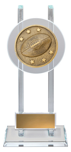 Aussie Rules Spartan Glass Presentation Award Gold 190mm Aussie Rules Spartan Glass Presentation Award Gold 190mm