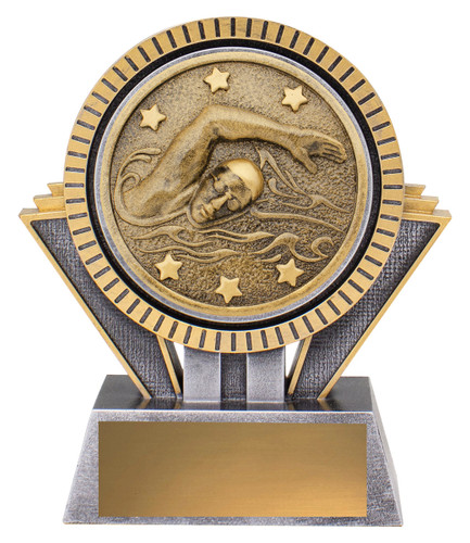 Swimming Spartan Trophy Silver & Gold 130mm