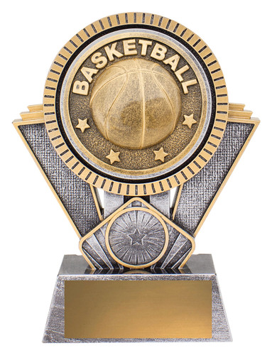 Basketball Spartan Trophy Silver & Gold 155mm