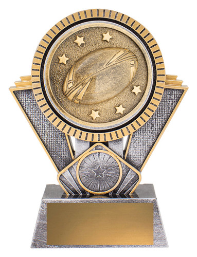 Rugby Spartan Trophy Silver & Gold 155mm Rugby Spartan Trophy Silver & Gold 155mm