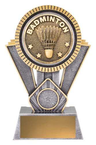 Badminton Spartan Trophy Silver & Gold 180mm