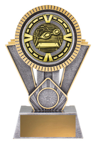Swimming Spartan Varsity Trophy Silver & Gold 180mm Swimming Spartan Varsity Trophy Silver & Gold 180mm