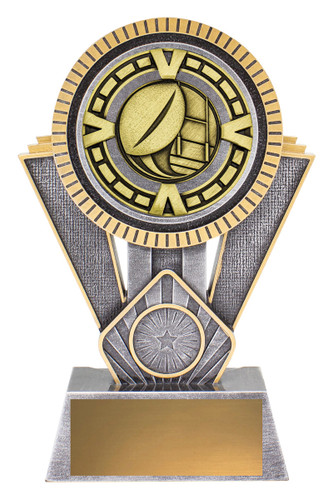 Rugby Spartan Varsity Trophy Silver & Gold 180mm