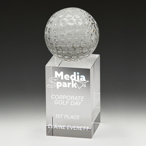 Golf Crystal Acorn Trophy 140mm Golf Crystal Acorn Trophy 140mm