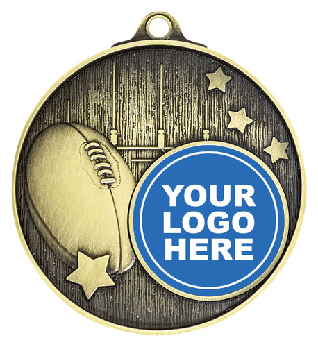 Aussie Rules Medal Gold 52mm Aussie Rules Medal Gold 52mm