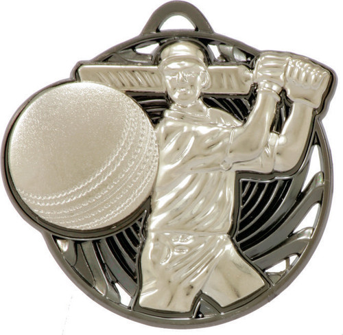 Cricket Medal Silver 52mm Cricket Medal Silver 52mm