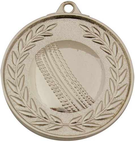 Cricket Medal Silver 50mm